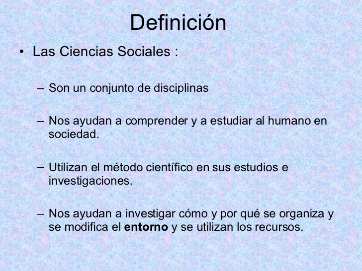 definicion de las ciencias sociales